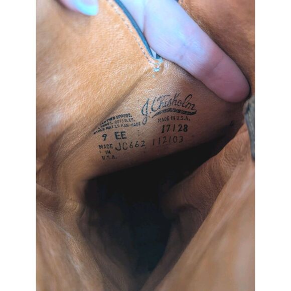 Vintage J Chisholm Western Cowboy boots brown genuine leather Mens 9 EE Wide - Picture 9 of 11